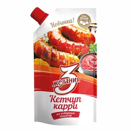 КЕТЧУП 3 ЖЕЛАНИЯ КАРРИ 250ГР Д/П