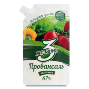 МАЙОНЕЗ 3 ЖЕЛАНИЯ ПРОВАНСАЛЬ 67% 190ГР Д/П