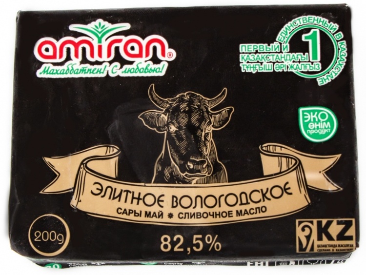 «Amiran» элитное с Вологодское масо сливочное с ореховым привкусом 82.5% 200 г