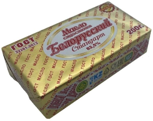 "Белорусский стандарт" масло сладкосливочное 82.5 % 200 г
