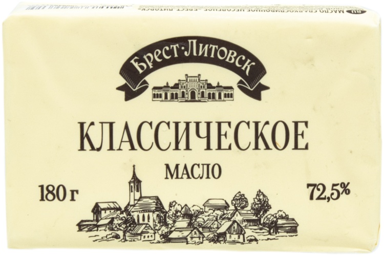 «Брест-Литовск» масло сливочное из свежых сливок 72.5% 180 г