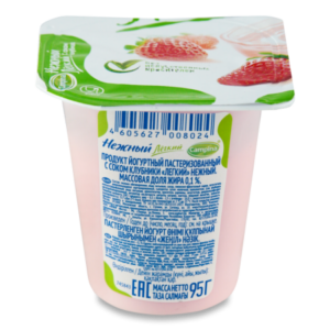ЙОГУРТ CAMPINA НЕЖНЫЙ ЛЕГКИЙ КЛУБН 0,1% 95ГР СТАК