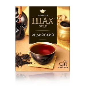 ЧАЙ ШАХ GOLD ЧЕРН ИНДИЙСКИЙ ГРАНУЛ 100ПАК 200ГР КОР