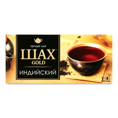 ЧАЙ ШАХ GOLD ИНДИЙСКИЙ ЧЕРН ГРАНУЛ 50ГР 25ПАК КОР
