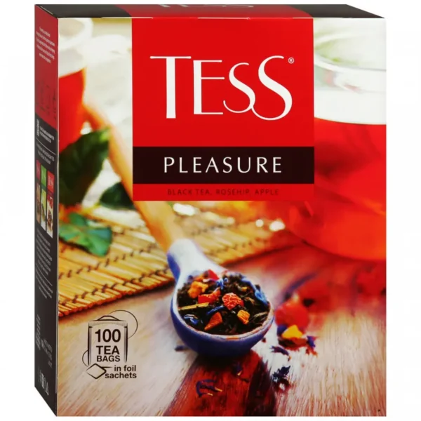 ЧАЙ TESS PLEASURE ЧЕРН С ШИПОВНИКОМ И ЯБЛОКОМ 100*1,5ГР КОР