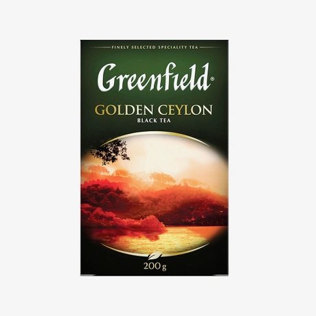 ЧАЙ GREENFIELD GOLDEN CEYLON ЧЕРН ЛИСТ 200ГР КОР