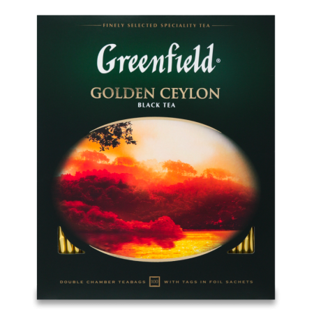 ЧАЙ GREENFIELD GOLDEN CEYLON 100ПАК КОР