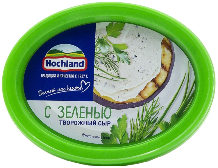 «Hochland» творожный сыр с зеленью 60% 140 г