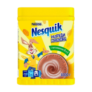 КАКАО-НАПИТОК NESQUIK БЫСТРОРАСТВОРИМЫЙ ОБОГАЩЕННЫЙ 1000ГР БАН