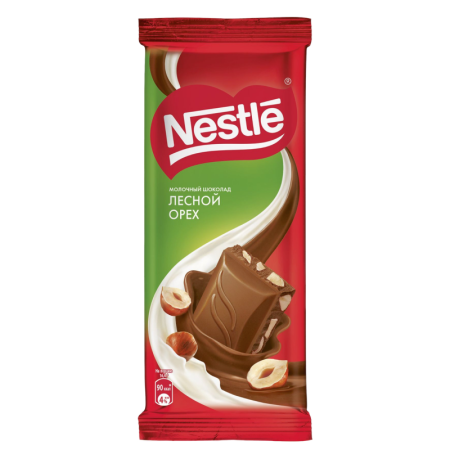 ШОКОЛАД NESTLE МОЛОЧНЫЙ ЛЕСНОЙ ОРЕХ 82ГР ФЛ/П
