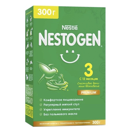 НАПИТОК МОЛ NESTLE NESTOGEN 3 ПРЕБИОТИКИ С 12 МЕСЯЦЕВ PREMIUM 3*300ГР КОР