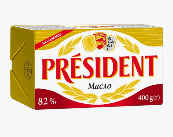 «President» масло сливочное, соленое 82% 400 г