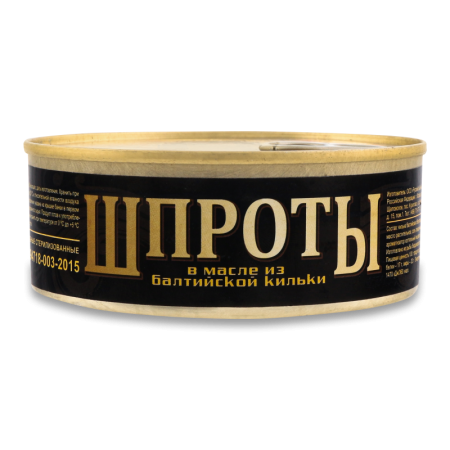 ШПРОТ РЫБНЫЙ МИР ИЗ БАЛТИЙСКОЙ КИЛЬКИ 240ГР Ж/Б