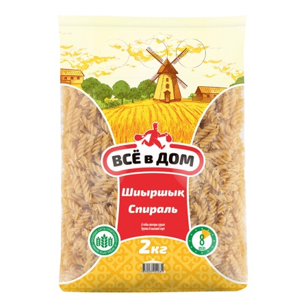 МАКАРОНЫ ВСЁ В ДОМ СПИРАЛЬ 2КГ П/П